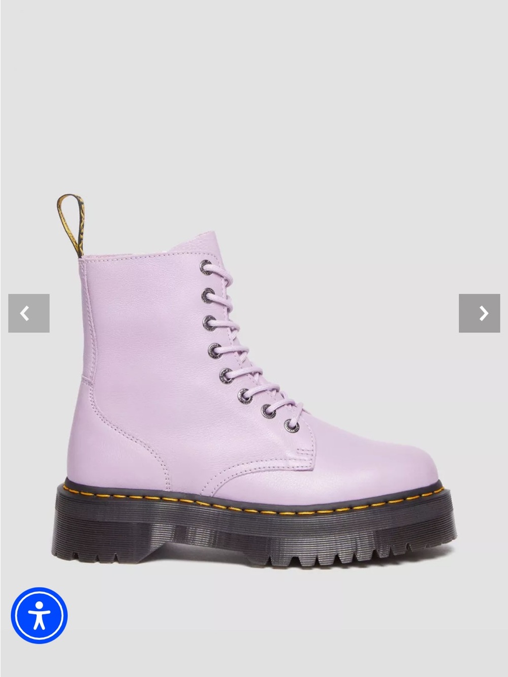 Broken in Dr. Martens Jadon Lavender 8-Eye Platform Lace-Up Boots - Picture 6 of 16